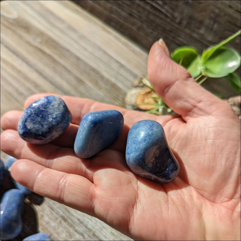 Brazilian Blue Quartz Tumbled Stones  Ethically Sourced