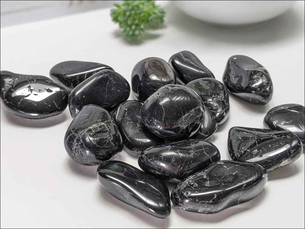 Black Tourmaline Crystal Tumbled Stone  Ethically Sourced crystals from Brazil