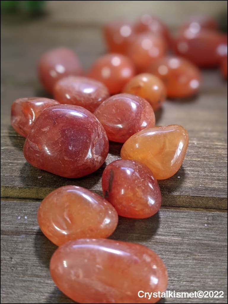 Carnelian Tumbled Stones Small , Ethically Sourced Brazil