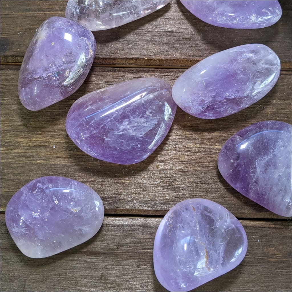 Large Gemmy Amethyst Tumbled Stone , Ethically Sourced crystals from Brazil