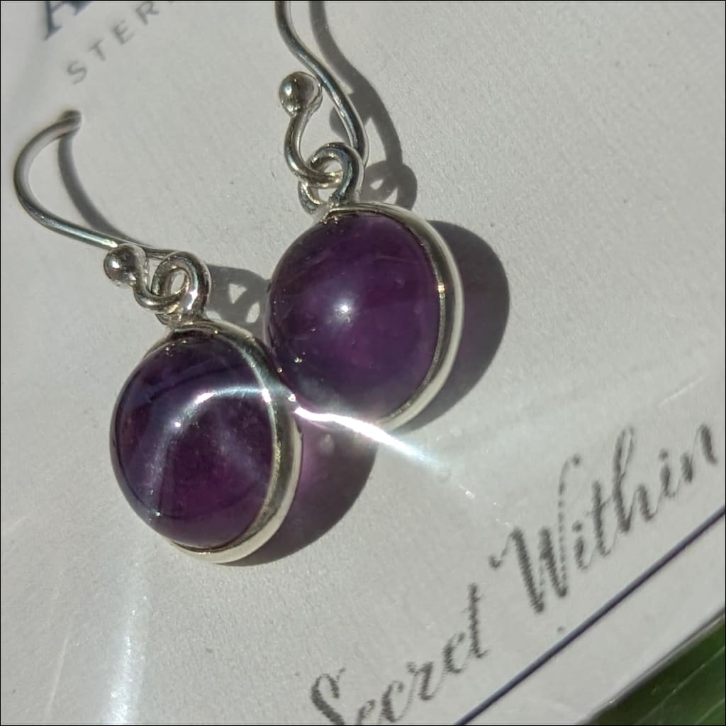 Beautiful Purple Amethyst dangle earrings 925 recycled sterling silver