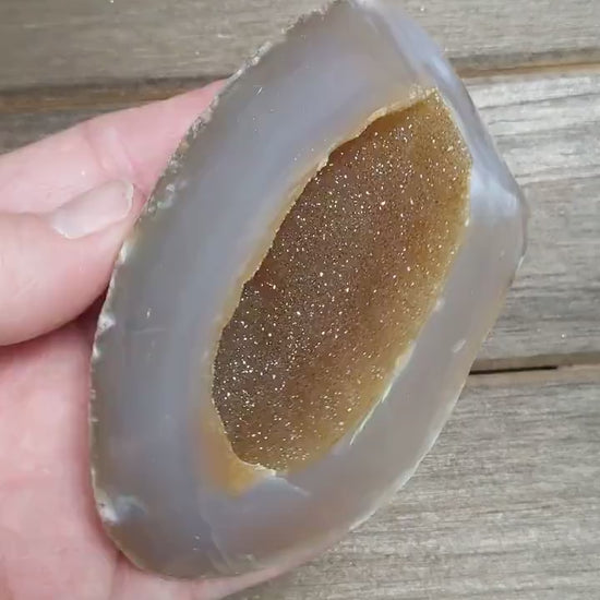 Beautiful Golden Agate with Druzy Ethically Sourced