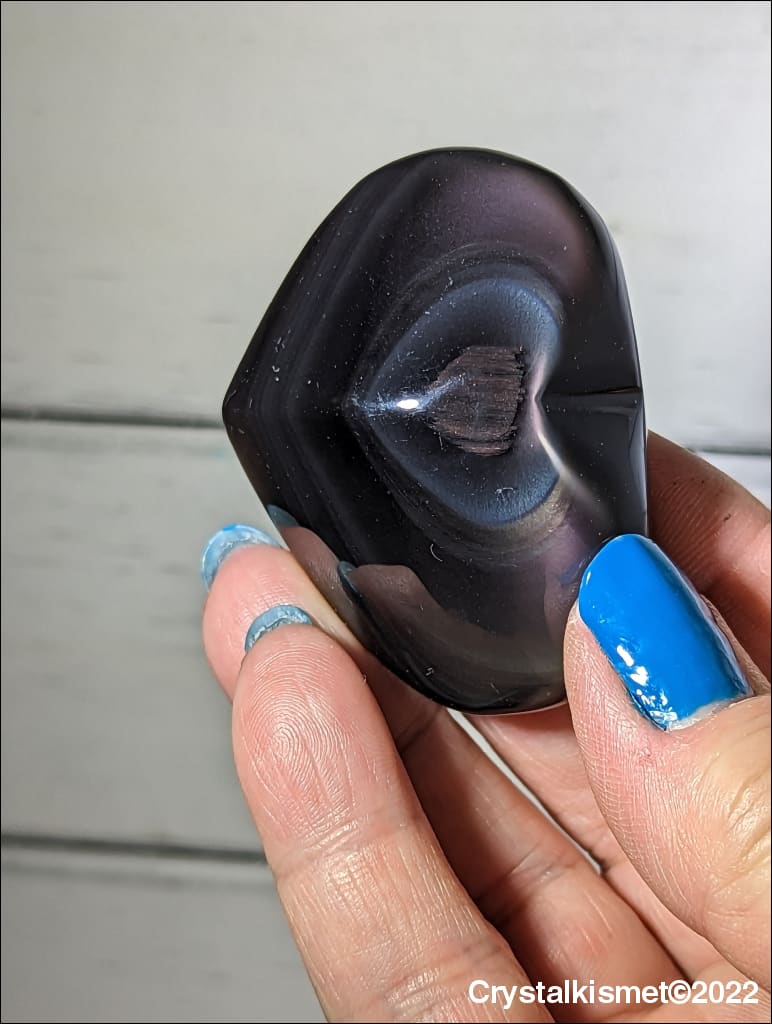 Beautiful Rainbow Obsidian crystal heart carving sourced from Mexico # 2