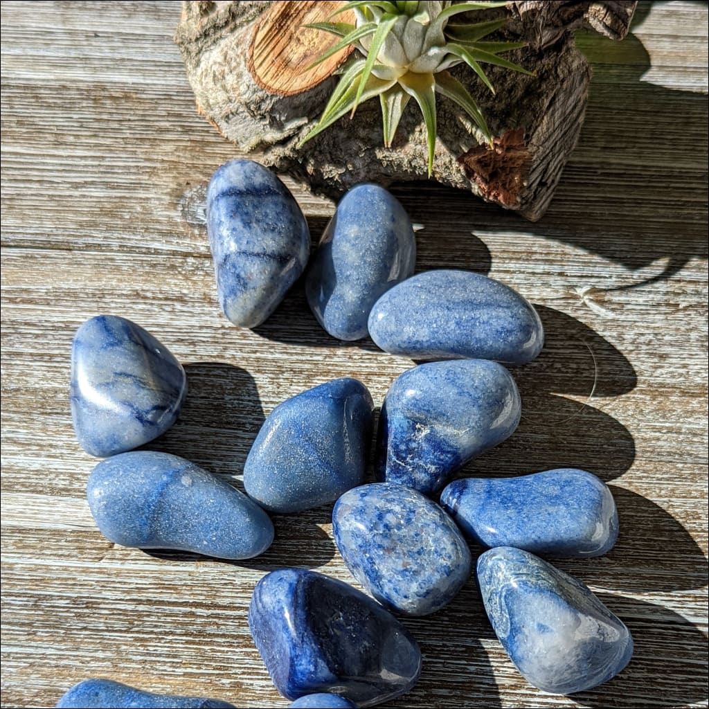 Brazilian Blue Quartz Tumbled Stones  Ethically Sourced