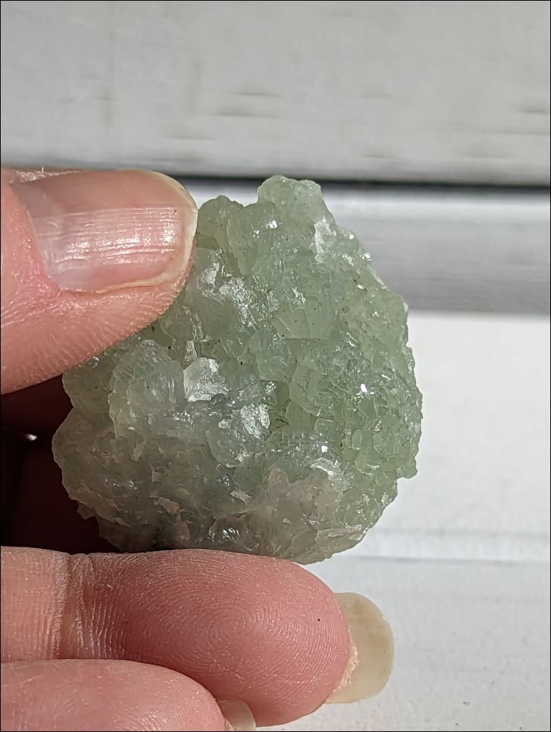Beautiful Sparkly Raw Prehnite w/some Epidote Cluster Small Ethically Sourced Morocco
