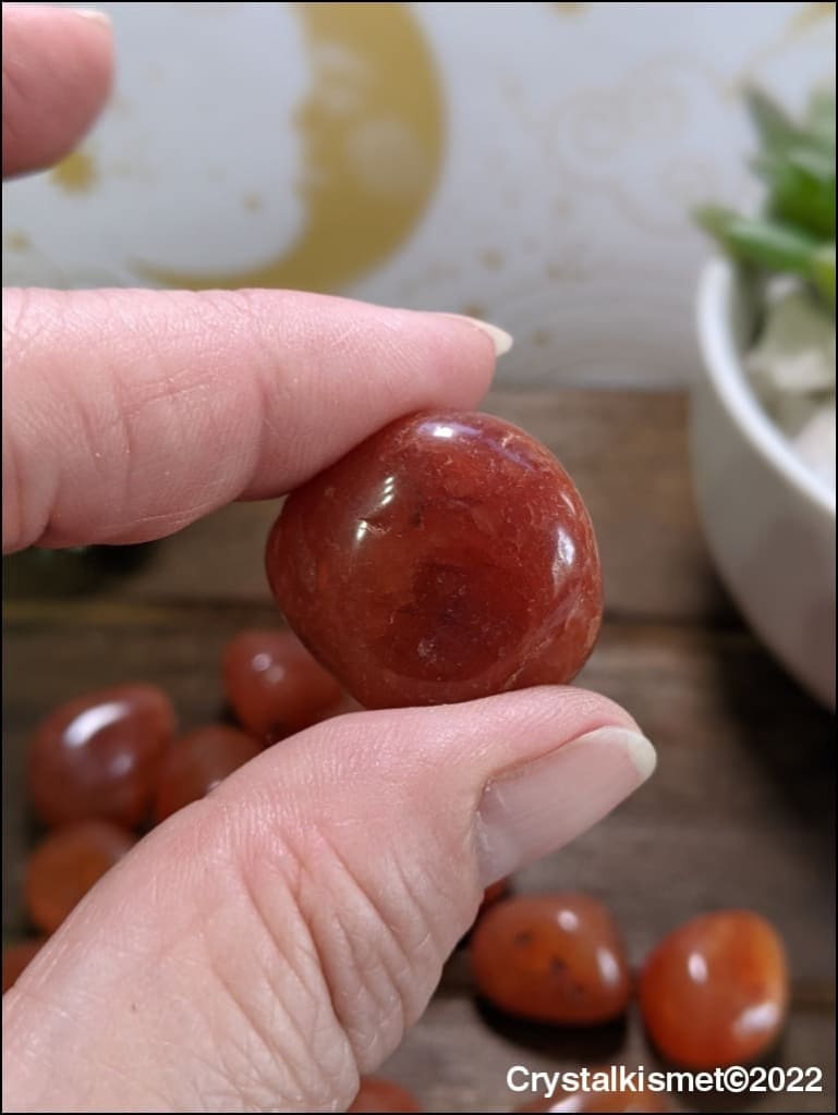 Carnelian Tumbled Stones Extra Small , Ethically Sourced Crystals from Brazil