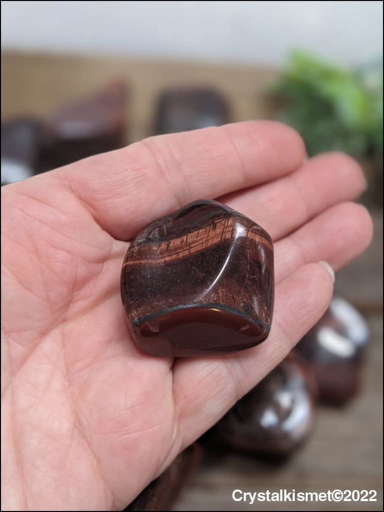 Gorgeous Red Tigers Eye large Tumbled Stone Ethically Sourced Crystals from Brazil