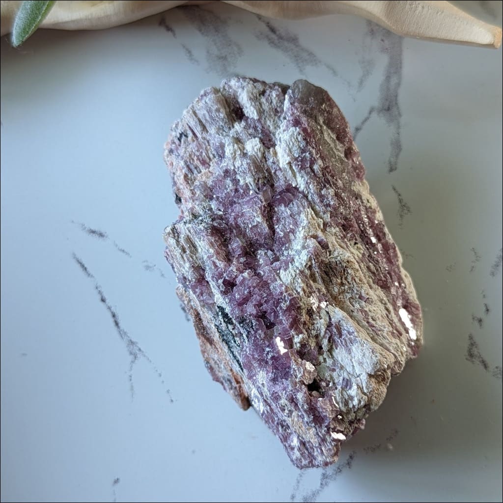 Gorgeous Deep Pink Raw Lepidolite in Albite Cluster  Unique Crystal Piece  Ethically Sourced  Brazilian Crystal #2
