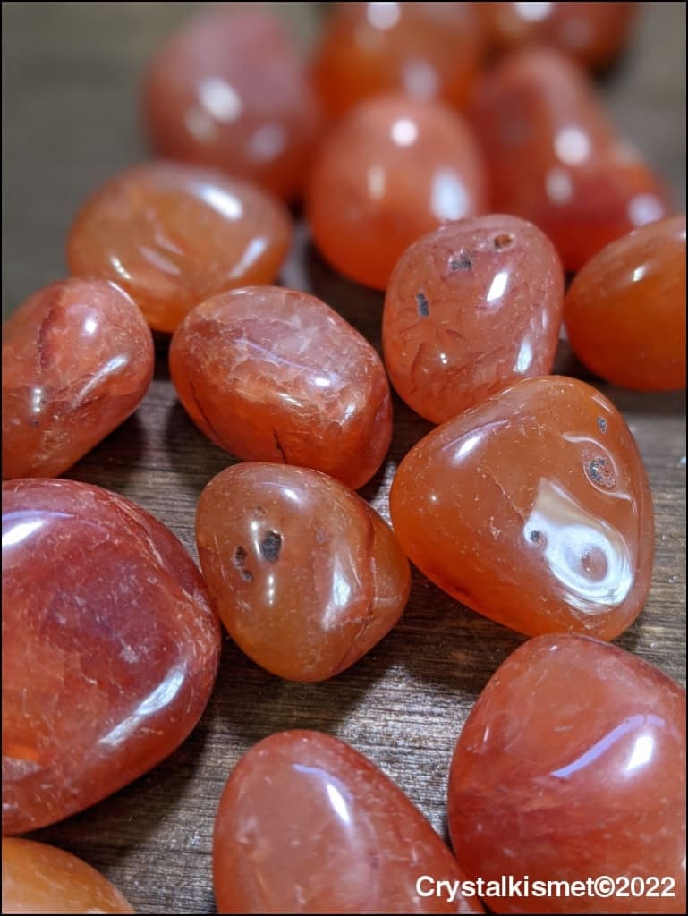 Carnelian Tumbled Stones Extra Small , Ethically Sourced Crystals from Brazil