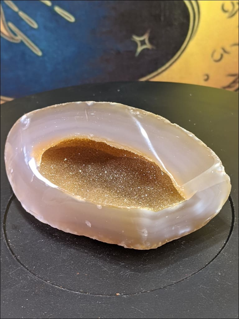 Beautiful Golden Agate with Druzy Ethically Sourced