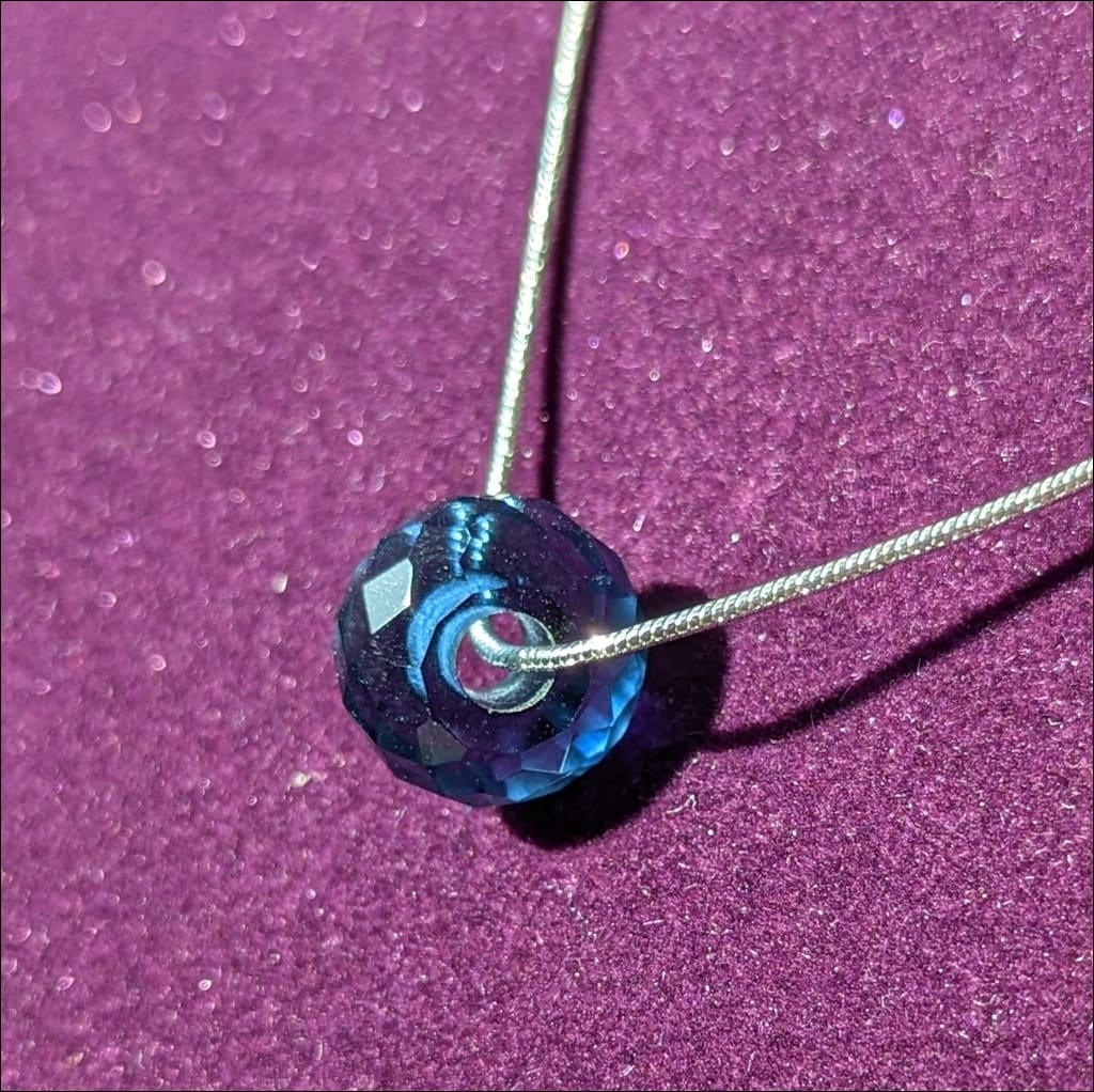 Beautiful Blue Kyanite single bead minimalist gemstone necklace on 925 sterling silver chain