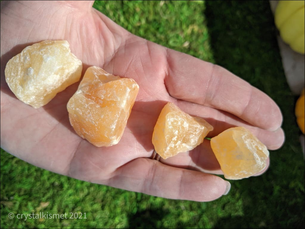 Orange Calcite Crystal Raw Rough  Ethically Sourced