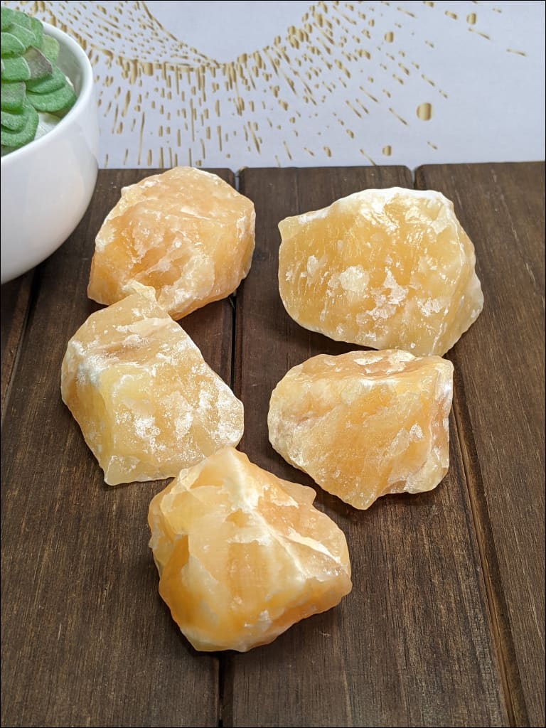 Orange Calcite large Raw chunks Ethically Sourced - Crystal Kismet 