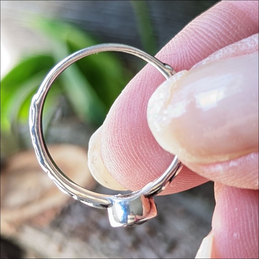 Beautiful Clear Quartz 925 Recycled Sterling Silver Ring  Gemstone Ring  Round Shape  Size 8