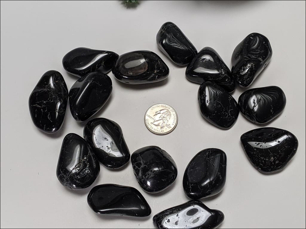 Black Tourmaline Crystal Tumbled Stone  Ethically Sourced crystals from Brazil