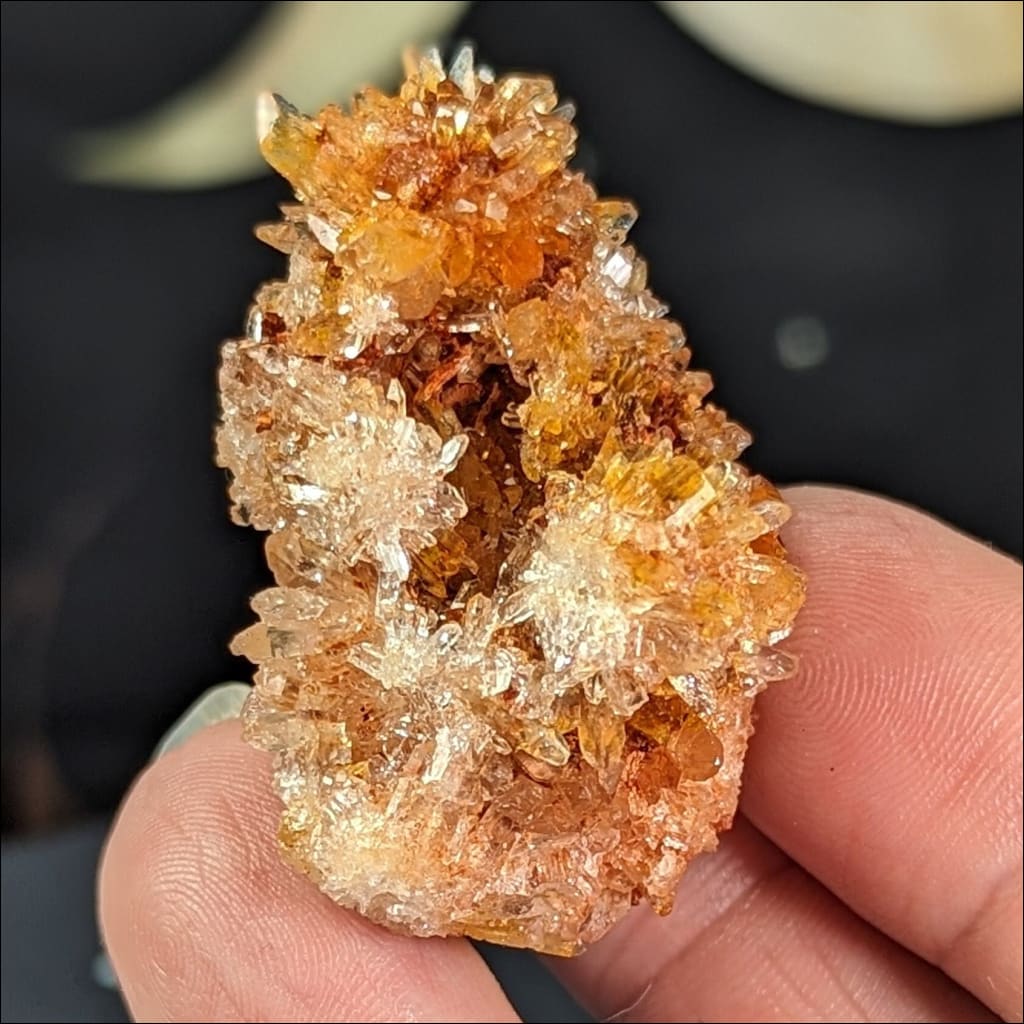 Gorgeous Baby Creedite Mineral Durango, Mexico Creedite Specimen creedite crystal Orange Creedite