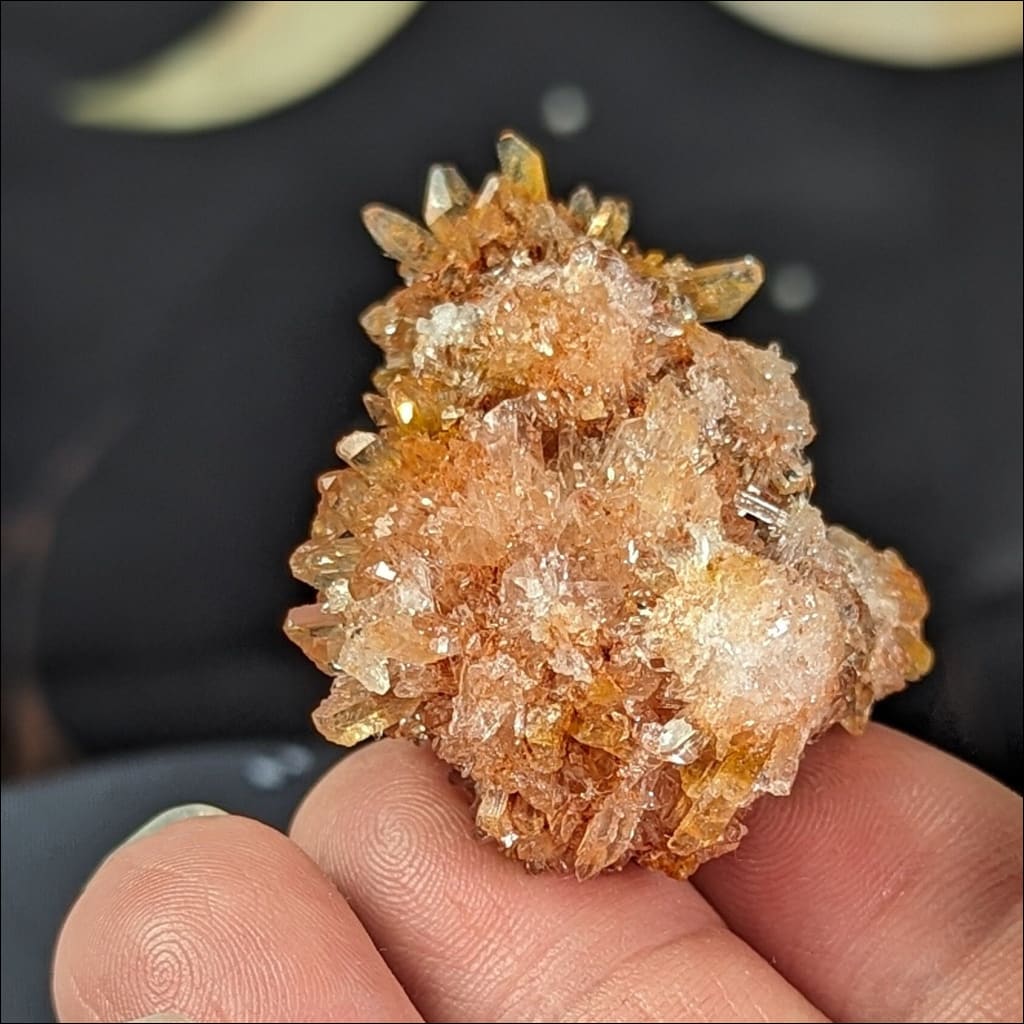 Gorgeous Baby Creedite Mineral Durango, Mexico Creedite Specimen creedite crystal Orange Creedite