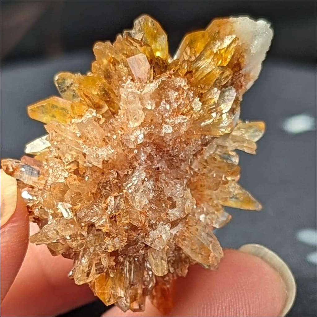 Sparkly Baby Creedite Mineral Durango, Mexico Creedite Specimen creedite crystal Orange Creedite