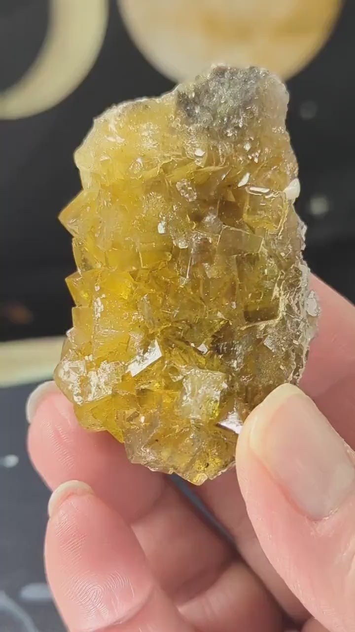 Gemmy sugar coated Yellow Fluorite Moscana Mine Spain Healing crystals crystals and minerals chakra crystals crystal décor real crystals