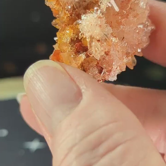 Gorgeous Baby Creedite Mineral Durango, Mexico  Creedite Specimen  creedite crystal Orange Creedite