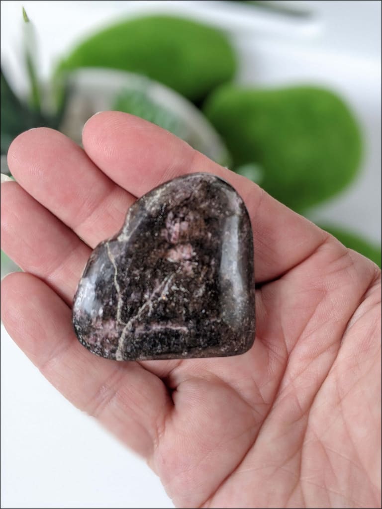 Rhodonite Puffy Heart  Ethically Sourced - Crystal Kismet 