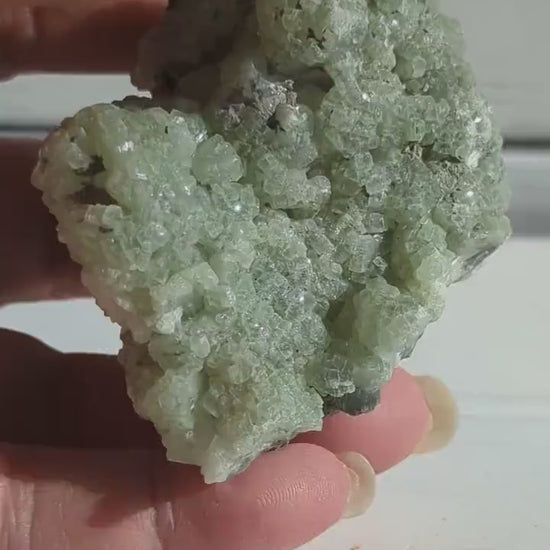 Beautiful Sparkly Raw Prehnite w/some Epidote Cluster  Ethically Sourced Morocco