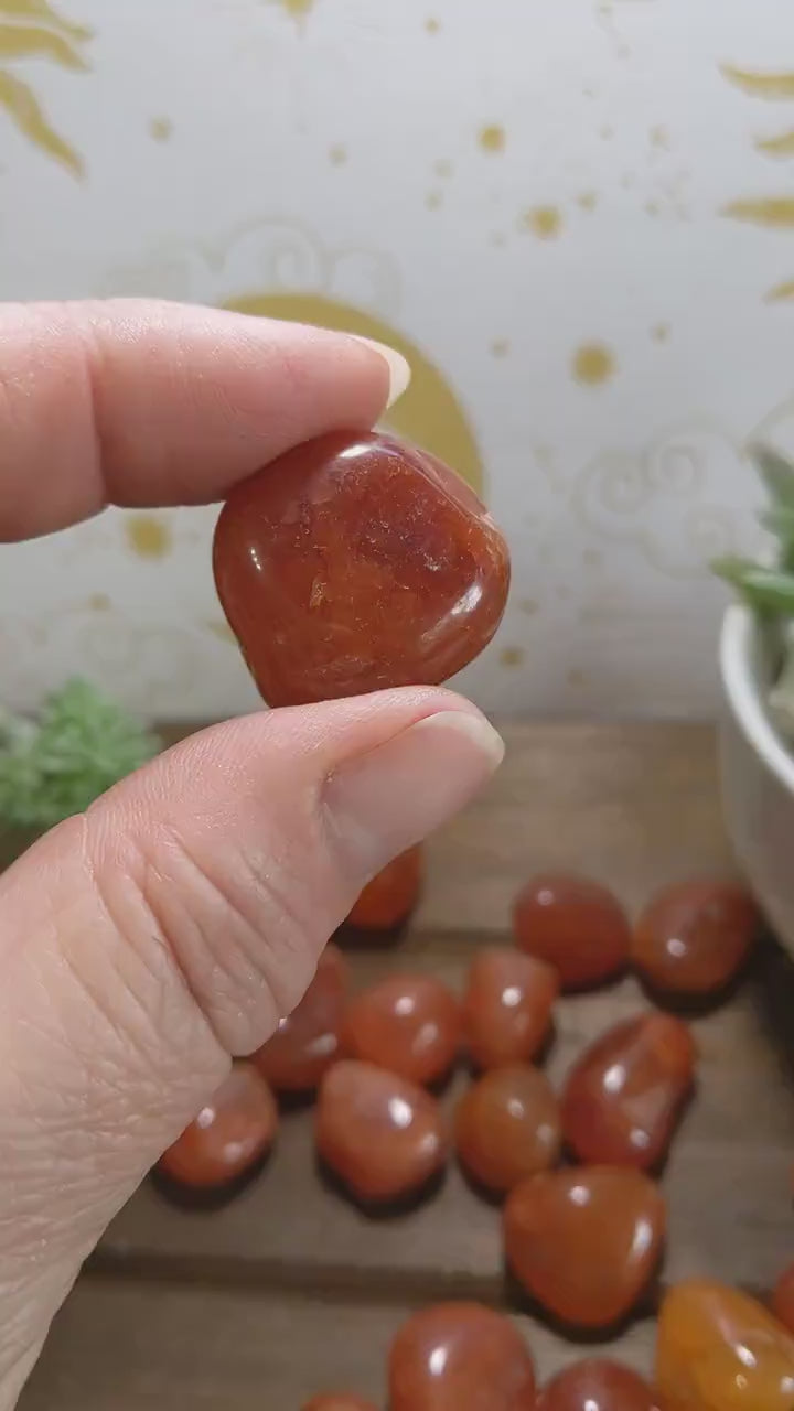 Carnelian Tumbled Stones Small , Ethically Sourced Brazil