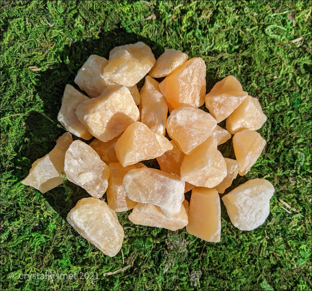 Orange Calcite Crystal Raw Rough  Ethically Sourced