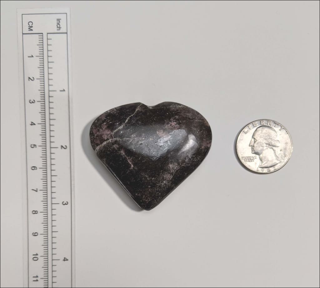 Rhodonite Puffy Heart  Ethically Sourced - Crystal Kismet 